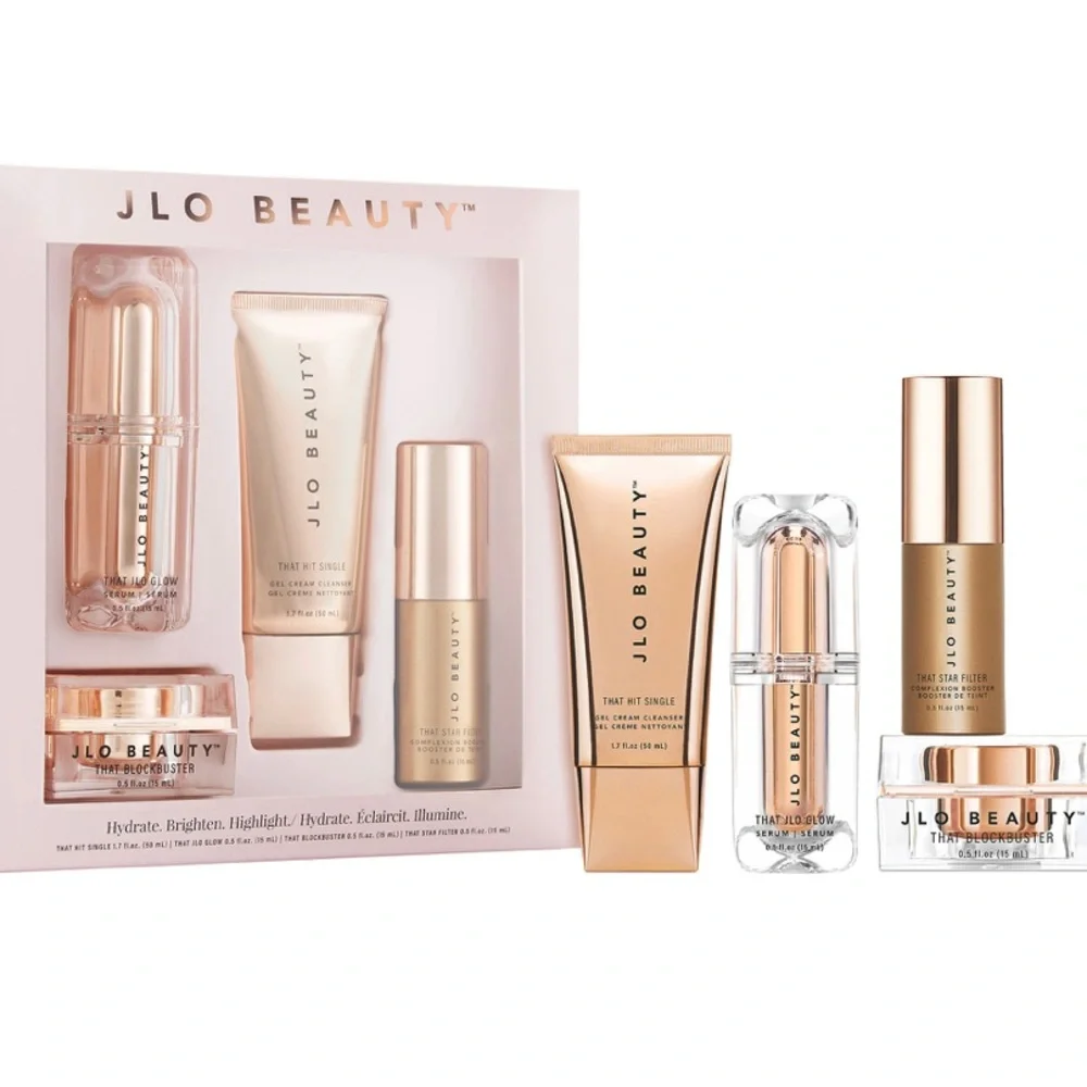 🧴 JLO BEAUTY | THAT JLO GLOW HYDRATING, BRIGHTENING & HIGHLIGHTING SKINCARE SET